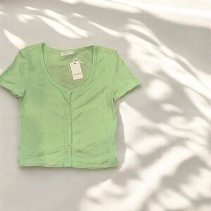 Elodie by Anthropologie Mint Green Knit Top size Large NWT